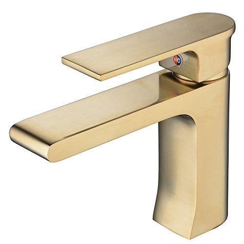 Moderne Waschbecken Wasserhahn einzigen Handgriff gebürstetem Gold Finish 1 Loch montieren Toilette Becken Mischbatterie Leekayer, LK66828BGg von Leekayer