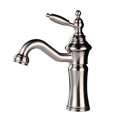 Waschtischarmaturen Waschbecken Wasserhahn Nickel gebürstet Einhand Messing Einlochmontage Messing Leekayer,LK6301g von Leekayer