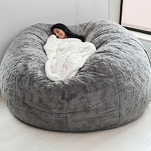 Leepesx Startseite Schwamm Bett Sitzsack Stuhlbezug Schonbezug Doppelschlafzimmer Balkon Große Couch Runder weicher Flauschiger Bezug Keine Füllungen (Nur Bezug) von Leepesx
