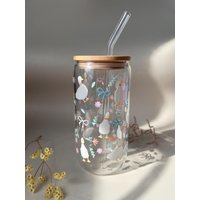 Doppelseitiges Motiv | Trinkglas Mit Deckel Und Strohhalm Klar, Milchglas 16Oz 500Ml Gans Glasbecher, Geschenk Geburtstag von LeeraCrafts