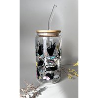 Doppelseitiges Motiv | Trinkglas Mit Deckel Und Strohhalm Klar, Milchglas 16Oz 500Ml Katze Buch Glasbecher, Geschenk Geburtstag Doppelseitiges Motiv | Trinkglas Mit Deckel Und Strohhalm Klar, Milchglas 16Oz 500Ml Katze Buch Glasbecher, Geschenk Geburtstag von LeeraCrafts