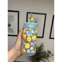 Doppelseitiges Motiv | Trinkglas Mit Deckel Und Strohhalm Klar, Milchglas 16Oz 500Ml Zitronen Glasbecher, Geschenk Geburtstag Doppelseitiges Motiv | Trinkglas Mit Deckel Und Strohhalm Klar, Milchglas 16Oz 500Ml Zitronen Glasbecher, Geschenk Geburtstag von LeeraCrafts