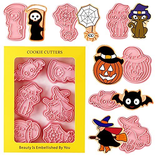 Leesgel Halloween Ausstechformen, 6 Stück 3D Pressbare Keksstempel Keksausstecher Halloween Ausstecher für Halloween Deko, Plätzchen Ausstecher Fondant Zubehör Backen Zubehör für DIY Süßigkeiten Keks Leesgel Halloween Ausstechformen, 6 Stück 3D Pressbare Keksstempel Keksausstecher Halloween Ausstecher für Halloween Deko, Plätzchen Ausstecher Fondant Zubehör Backen Zubehör für DIY Süßigkeiten Keks von Leesgel