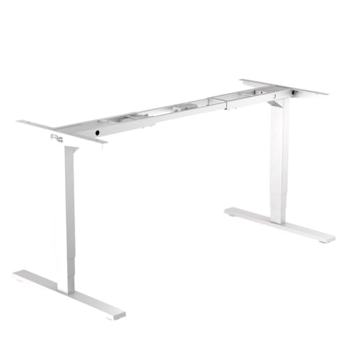 LeetDesk Pro Elektrisch Höhenverstellbares Schreibtischgestell, 63-128 cm, Dual-Motor 120 kg Belastung, 38 mm/s, 3-Fach Memory, Schwarz (Weiß) von LeetDesk