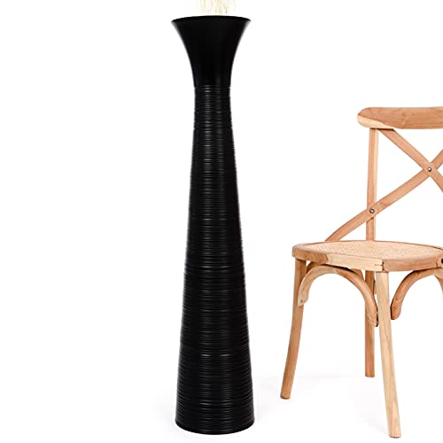 Leewadee Große Deko Bodenvase Für Dekozweige, Hohe Standvase Für Pampasgras, Design Holzvase, 110 cm, Schwarz Leewadee Große Deko Bodenvase Für Dekozweige, Hohe Standvase Für Pampasgras, Design Holzvase, 110 cm, Schwarz von Leewadee