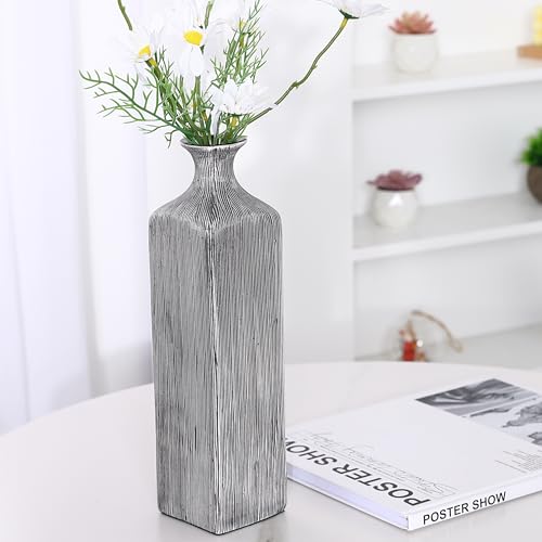 Leewadee - Moderne Blumenvase, Bodenvase für Pampasgras Als Wohnzimmer Deko- 30 cm Hoch, Schwarz von Leewadee