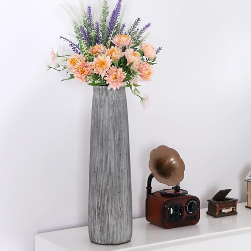 Leewadee - Moderne Blumenvase, Bodenvase für Pampasgras Als Wohnzimmer Deko- 31 cm Hoch, Schwarz von Leewadee