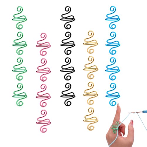 Leewoth 20 Stück Handgehäkelte Spannringe links und rechts Garn Spannungskontrolle Häkelgarn Spannring ein Geschenk für Häkelweber, Muttertagsgeschenke für Mutter, Geschenke für Frauen (5 Farben von Leewoth