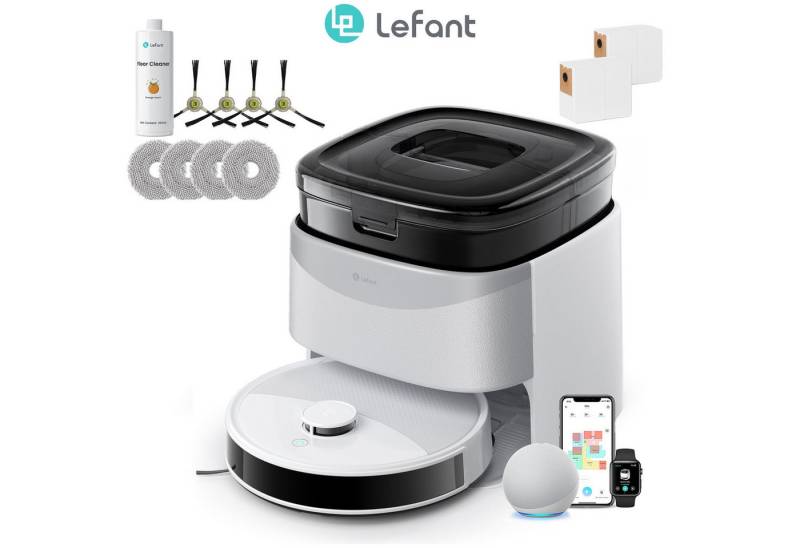 Lefant Saugroboter M3L Grau 12000Pa, Saugroboter mit Wischfunktion Selbstreinigend, mit Beutel, Selbstreinigend, Doppelschleuder-Mopps, V-förmige Doppelbürste, 220Min Lefant Saugroboter M3L Grau 12000Pa, Saugroboter mit Wischfunktion Selbstreinigend, mit Beutel, Selbstreinigend, Doppelschleuder-Mopps, V-förmige Doppelbürste, 220Min von Lefant