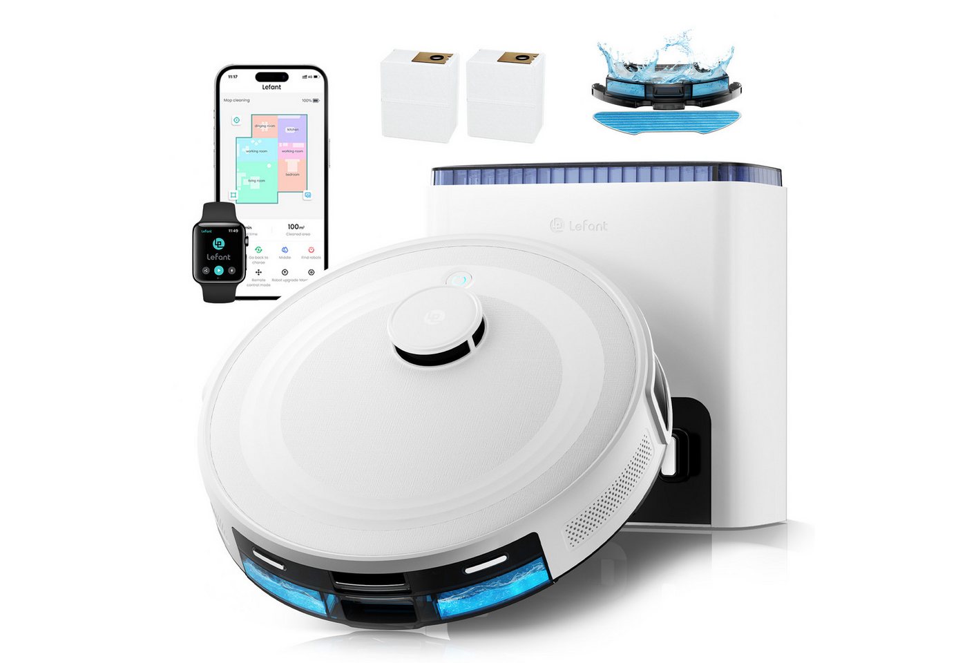 Lefant Saugroboter M2L Plus Saugroboter mit Wischfunktion, 6000Pa, 130 Min, mit Beutel, Selbstreinigend, zentrale Burste, 130Min Lefant Saugroboter M2L Plus Saugroboter mit Wischfunktion, 6000Pa, 130 Min, mit Beutel, Selbstreinigend, zentrale Burste, 130Min von Lefant