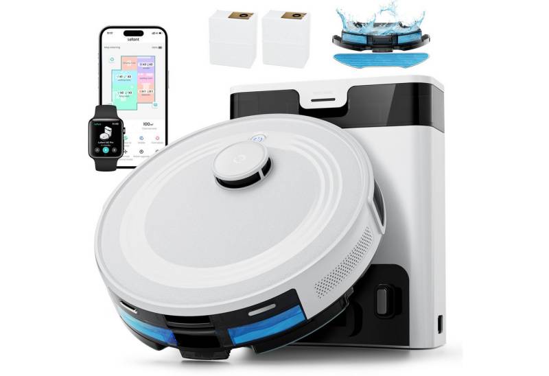 Lefant Saugroboter M2Pro Saugroboter mit Absaugstation - 45 Tage Selbstreinigend, mit Beutel, mit Wischfunktion und Absaugstation, Selbstreinigend, Teppicherkennung Lefant Saugroboter M2Pro Saugroboter mit Absaugstation - 45 Tage Selbstreinigend, mit Beutel, mit Wischfunktion und Absaugstation, Selbstreinigend, Teppicherkennung von Lefant