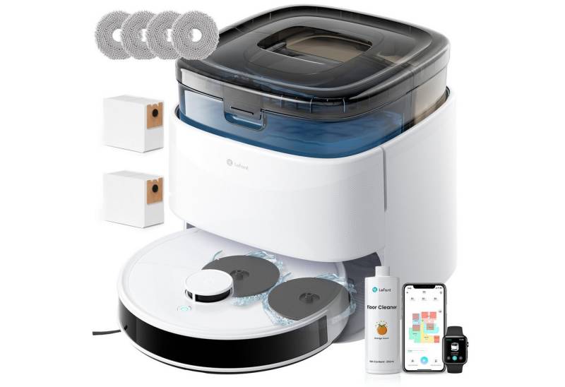 Lefant Saugroboter M3 Gen2 Weiß Saugroboter mit Wischfunktion Selbstreinigend, 60 W, mit Beutel, Selbstreinigend, Doppelschleuder-Mopps, V-förmige Doppelbürste, 220Min Lefant Saugroboter M3 Gen2 Weiß Saugroboter mit Wischfunktion Selbstreinigend, 60 W, mit Beutel, Selbstreinigend, Doppelschleuder-Mopps, V-förmige Doppelbürste, 220Min von Lefant