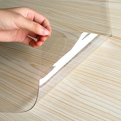 Tischmatte Transparent Wasserdicht 0.5mm Bürostuhl Bodenschutzmatte Rutschhemmend Schreibtischunterlage Öl- Und Schmutzabweisend Folie Tisch Transparent Heat Resistant Floor Mat Abriebfest ( Color : 0 von LefeDa