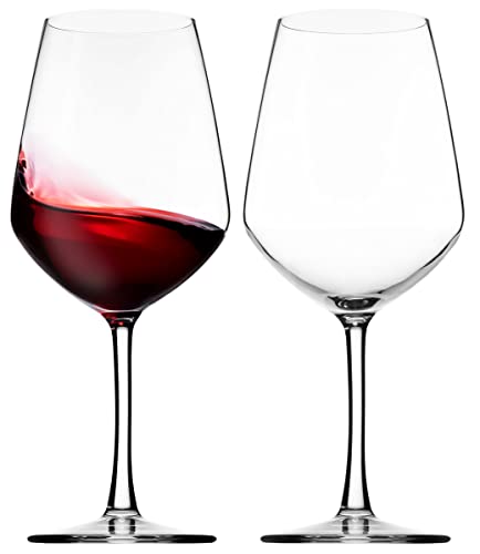 Lefonte Weingläser, italienisches Rotweingläser-Set, 530 ml, klare Weingläser, Weinglasbecher, 2 Stück – hergestellt in Italien von Lefonte