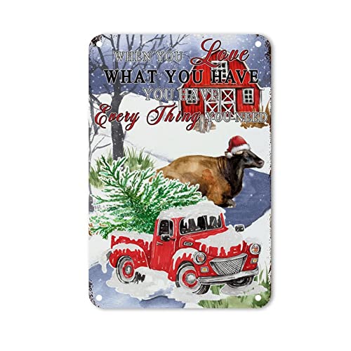 LeforYCL Blechschild mit Aufschrift "When You Love What You Have Snow Farm Cow Red Truck Tree Tin Plaque Vintage Holy Night Garage Signs Wall Art Metal Sign for Men Cave Office Craft Room Living Room LeforYCL Blechschild mit Aufschrift "When You Love What You Have Snow Farm Cow Red Truck Tree Tin Plaque Vintage Holy Night Garage Signs Wall Art Metal Sign for Men Cave Office Craft Room Living Room von LeforYCL