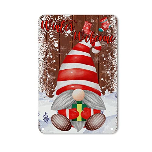 LeforYCL Blechschild mit Aufschrift "Winter Welcome Christmas Tree Gnome Snowflake Metal Tin Sign Farmhouse Hello Winter Tin Wall Art Sign Metal Signs Poster for Men Cave Garage Far Bar Pub Home 30,5 LeforYCL Blechschild mit Aufschrift "Winter Welcome Christmas Tree Gnome Snowflake Metal Tin Sign Farmhouse Hello Winter Tin Wall Art Sign Metal Signs Poster for Men Cave Garage Far Bar Pub Home 30,5 von LeforYCL