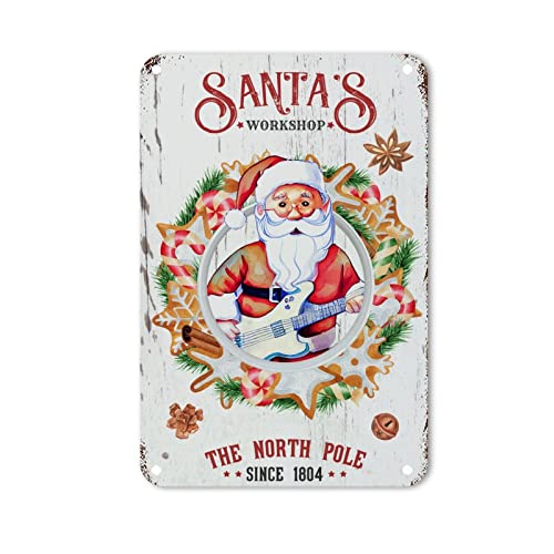 LeforYCL Santa's Workshop The North Pole Blechschild, Weihnachtskranz, Nuss, Süßigkeiten, Glocke, Wand-Blechschild, Shabby-Holy Night Garagenschilder, Metallposter-Design für Zuhause, Küche, Bar LeforYCL Santa's Workshop The North Pole Blechschild, Weihnachtskranz, Nuss, Süßigkeiten, Glocke, Wand-Blechschild, Shabby-Holy Night Garagenschilder, Metallposter-Design für Zuhause, Küche, Bar von LeforYCL