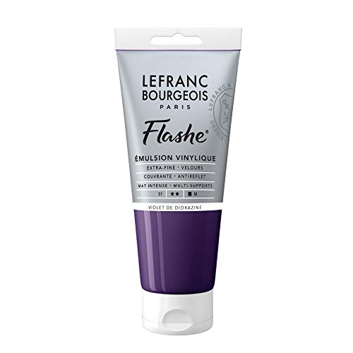 Lefranc Bourgeois 300508 Flashe Acrylfarbe & Vinylfarbe, hochpigmentiert, elastisch, lichtecht, alterungsbeständig, matt, für den Innen- & Außenbereich, 80ml Tube - Dioxazine Violett von Lefranc Bourgeois