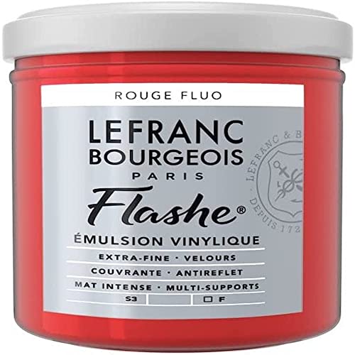 Lefranc Bourgeois 300509 Flashe Acrylfarbe & Vinylfarbe, hochpigmentiert, elastisch, lichtecht, alterungsbeständig, matt, für den Innen- & Außenbereich, 125ml Topf - Fluorot von Lefranc Bourgeois