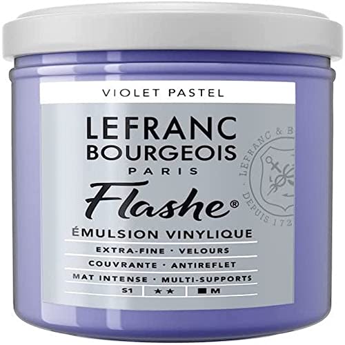 Lefranc Bourgeois 300578 Flashe Acrylfarbe & Vinylfarbe, hochpigmentiert, elastisch, lichtecht, alterungsbeständig, matt, für den Innen- & Außenbereich, 125ml Topf - Pastellviolett von Lefranc Bourgeois