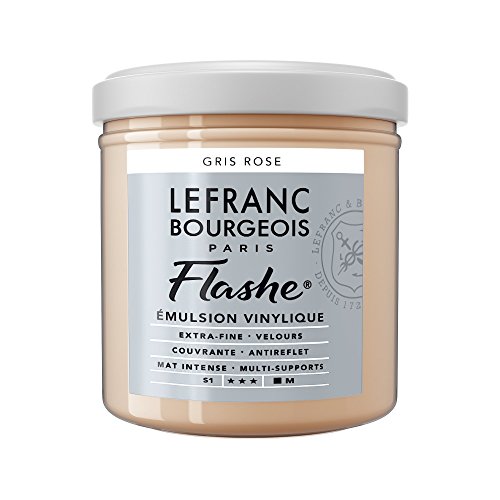 Lefranc Bourgeois 300589 Flashe Acrylfarbe & Vinylfarbe, hochpigmentiert, elastisch, lichtecht, alterungsbeständig, matt, für den Innen- & Außenbereich, 125ml Topf - Grau-Rosa von Sennelier