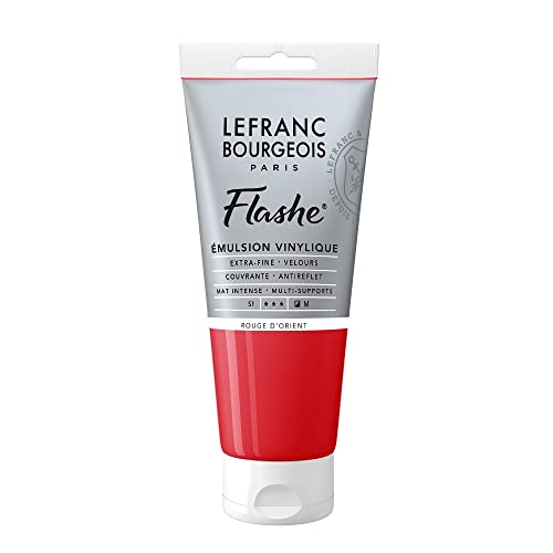 Lefranc Bourgeois 300646 Flashe Acrylfarbe & Vinylfarbe, hochpigmentiert, elastisch, lichtecht, alterungsbeständig, matt, für den Innen- & Außenbereich, 80ml Tube - Zinnoberrot von Lefranc Bourgeois