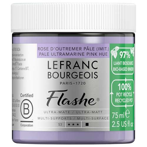 Lefranc Bourgeois 302007 Flashe Bio-Based Acryl- und Vinylfarbe Blass Ultramarin Pink, 75 ml – Umweltfreundlich, Matt, Lichtecht, Wasserfest, Deckend von Lefranc Bourgeois