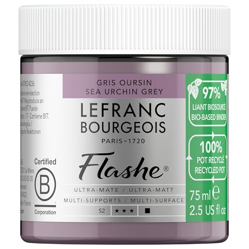 Lefranc Bourgeois 302008 Flashe Bio-Based Acryl- und Vinylfarbe Seeigel Grau, 75 ml – Umweltfreundlich, Matt, Lichtecht, Wasserfest, Deckend von Lefranc Bourgeois