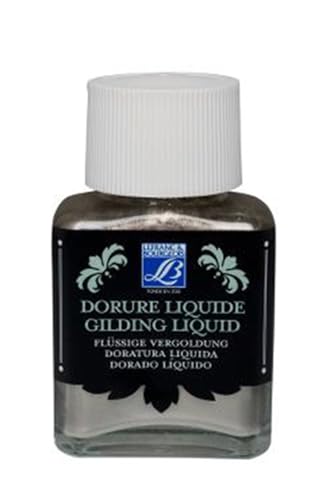 Lefranc Bourgeois 350412 flüssige Vergoldung für Dekoration, schillernde Metallfarben mit hoher Deckkraft, wasserfest & wetterbeständig, 75ml Flasche - Zinn von Lefranc Bourgeois