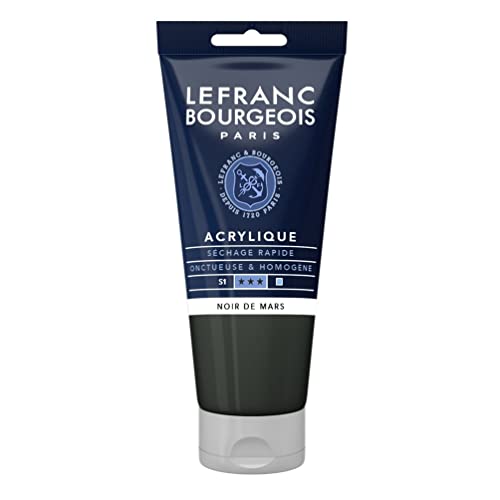 Lefranc Bourgeois 300387 feine Acrylfarbe, hochpigmentiert, gute Deckkraft, cremige homogen Textur, alterungsbeständig, lichtecht, 80ml Tube - Marsschwarz von Lefranc Bourgeois