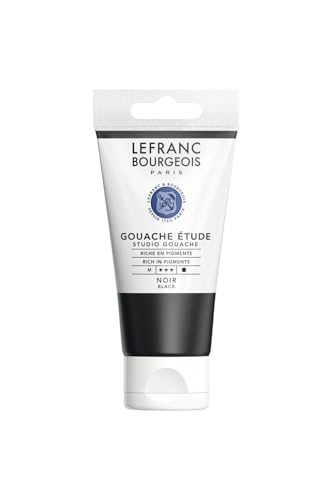 Lefranc Bourgeois 301243 Studio Gouache, kräftige, lichtbeständig, deckend Farben in der 80ml Tube - Schwarz von Lefranc Bourgeois