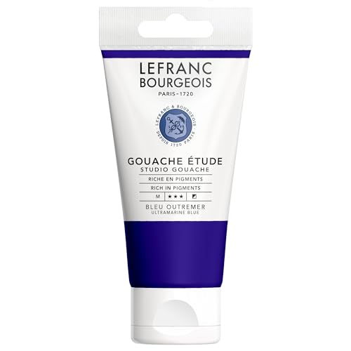 Lefranc & Bourgeois 301920 Studio Gouache, kräftige, lichtbeständig, deckend Farben in der 80ml Tube - Ultramarin Blau von Lefranc Bourgeois