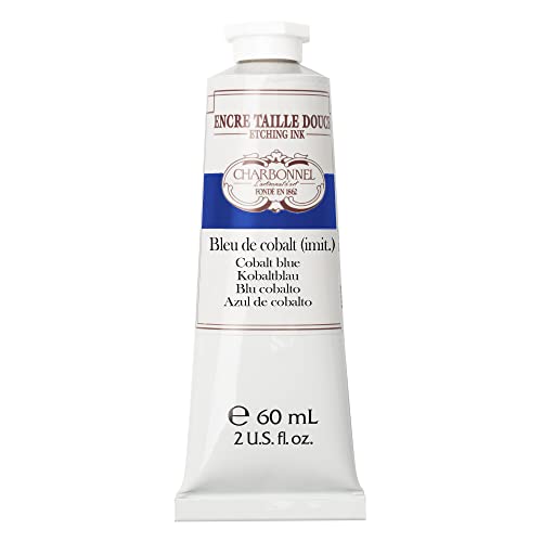 Charbonnel Kupferdruckfarben, hochpigmentierte Tiefdruckfarbe, ausgezeichnete Lichtechtheit, Vegan, lebendige Farben, alterungsbeständig, 60ml Tube - Kobaltblau Farbton von Lefranc Bourgeois