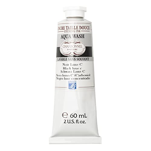 Lefranc Bourgeois 301508 Charbonnel, wasserabwaschbare Kupferdruckfarbe mit ausgezeichnete Lichtechtheit, Vegan, 100% Lösemittelfrei - 60ml Tube - Schwarz Luxe C von Lefranc Bourgeois