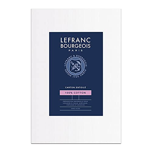 Lefranc Bourgeois 806330 Malkarton - Nr.3 für Landschaften, 100% Baumwolle, doppelte weiße universal Grundierung für Acrylfarben & Ölfarben, Malpappe für Profis & Hobbymaler von Lefranc & Bourgeois