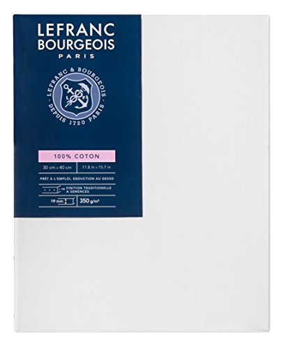 Lefranc & Bourgeois 111139 Keilrahmen Serie - Klassisch, 100 % Baumwolle, 350g/m², Archivqualität, säurefrei für erhöhte Haltbarkeit, grundiert - 30x40cm von Lefranc & Bourgeois