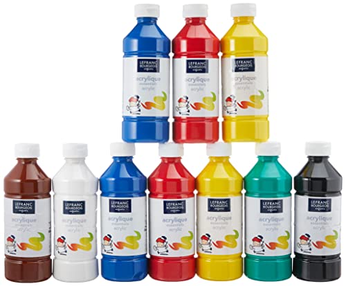 Lefranc Bourgeois 188538 10 x 500ml Bottles of Assorted Acrylic Liquid, Multicolored Lefranc Bourgeois 188538 10 x 500ml Bottles of Assorted Acrylic Liquid, Multicolored von Lefranc Bourgeois