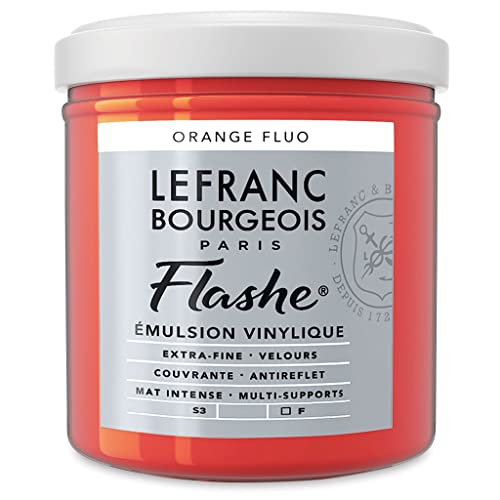 Lefranc & Bourgeois Acryl - Vinylfarbe "Flashe", 125ml Topf - Leuchtorange Fluo von Lefranc & Bourgeois