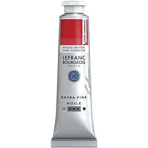 Lefranc Bourgeois 405056 extra feine Ölfarbe in Künstlerqualität aus hochwertigen Pigmenten, lebendige Farben, hohe Lichtechtheit, 40ml Tube - Mittelrot Kadmiumfrei von Lefranc Bourgeois