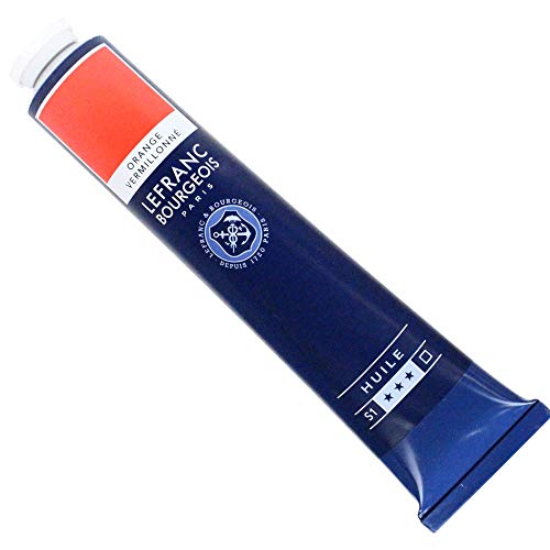 Lefranc Bourgeois 810055 feine Ölfarbe, lichtecht mit hervorragender Deckkraft & hoher Farbintensität, gleichmässiger Konsistenz und optimaler Mischbarkeit, 150ml Tube - Zinnober Orange von Lefranc Bourgeois