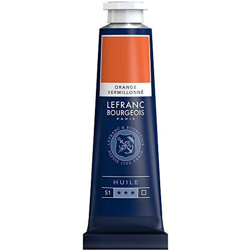 Lefranc Bourgeois 810007 feine Ölfarbe, lichtecht mit hervorragender Deckkraft & hoher Farbintensität, gleichmässiger Konsistenz und optimaler Mischbarkeit, 40ml Tube - Zinnober Orange von Lefranc Bourgeois