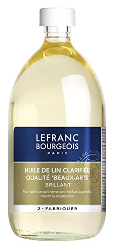Lefranc & Bourgeois gereinigtes Leinöl für Ölfarben, schnelltrocknend - 1 Liter Flasche von Lefranc Bourgeois