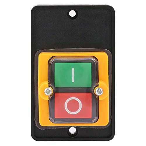 Drucktastenschalter, 10A AC220V / 380V Button Schaltersteuerung Ein/Aus Push Button Schalter für Holzbearbeitungsmaschinen Schneidetisch von Leftwei