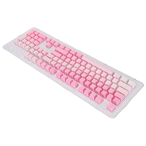 Leftwei 104 STÜCKE PBT-Tastenkappen, DIY-Tastatur-Tastenkappen, Undurchsichtige Seitengravur, Matte Tastenkappen für 61/87/104 Tasten, Mechanische Tastatur, Rosa von Leftwei