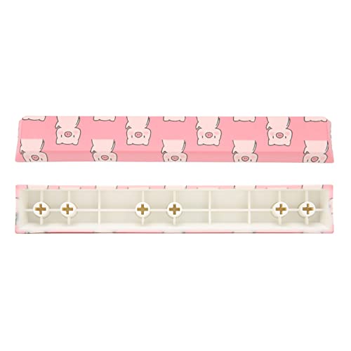 Leftwei Spacebar Keycap PBT Custom Keycaps Universal Mechanical Spacebar Keyboard Replacement, Frosted Look, Cartoon Pattern (Schwein) von Leftwei
