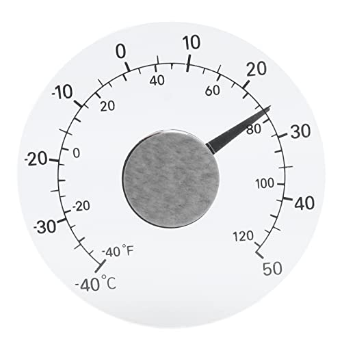 Leftwei Wand-Innen-Außen-Thermometer, Rundes Analog-Zifferblatt-Thermometer, Selbstklebend, Transparent, Wasserdicht, Türfenster-Temperaturmesser, Keine Batterie Erforderlich, für von Leftwei