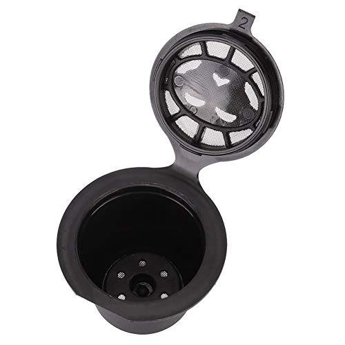 Wiederverwendbarer Nachfüllbarer Kaffee, 3 Kapseln Kaffeefilter mit Löffel und Bürste, Kaffeekapseln für -Kaffeemaschine (Schwarz) von Leftwei
