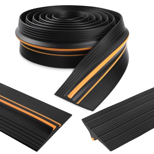 Garagentor Dichtung Gummi Garagentor Schwellendichtung wetterfeste Bodenabdichtung Dichtungsstreifen für Garagen Lagerhäuser (80mm×14mm×3m, Schwarz) von Lefunom