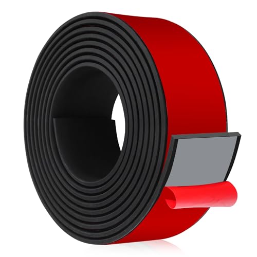 Gummistreifen Vollgummi Gummiplatte Dichtung 3m×50mm×5mm Gummidichtung flach Gummimatte Neopren Gummistreifen für DIY Gummischutz Dämpfungsgummi (selbstklebend) von Lefunom