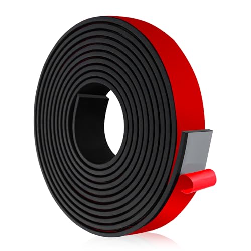 Gummistreifen Vollgummi Gummiplatte Dichtung 6m×25mm×5mm Gummidichtung flach Gummimatte Neopren Gummistreifen für DIY Gummischutz Dämpfungsgummi (selbstklebend) von Lefunom
